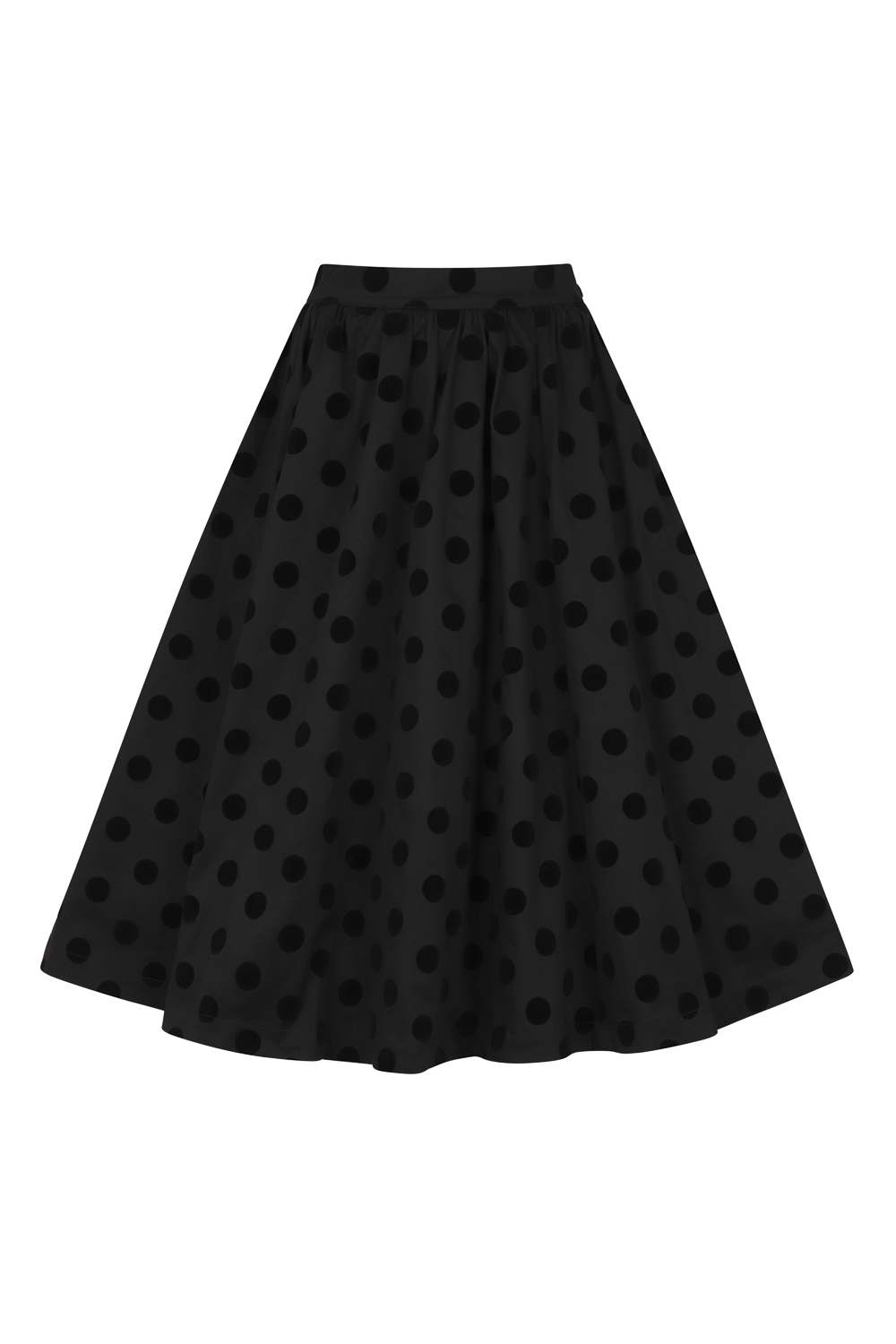 Suzie Swing Skirt in Black Flocking